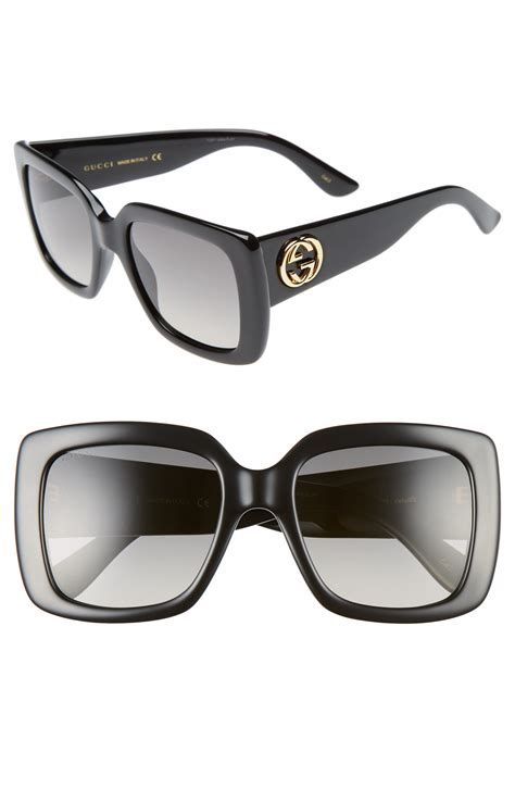 gucci sunglasses tortoise 505|Gucci 53mm square sunglasses.